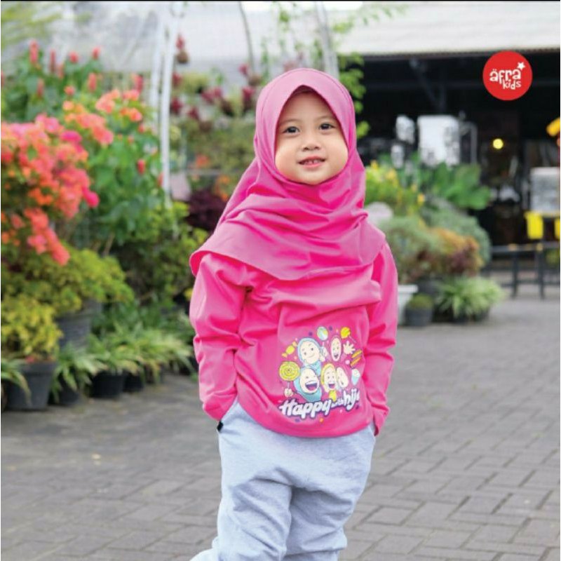 BIG PROMO Afrakids AF228 &quot;Happy with Hijab&quot; Lengan Panjang