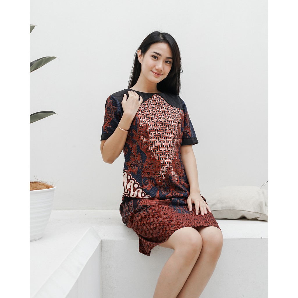 Dress Batik Wanita | Batik Wanita | Batik Kantor | Dress Adhaya Unlined