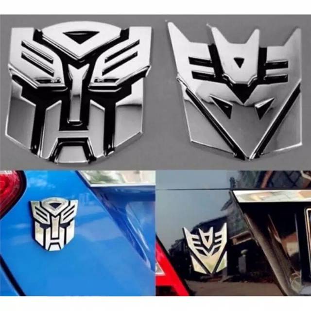 Stiker Transformer Stiker Deception Logo 3D Variasi mobil