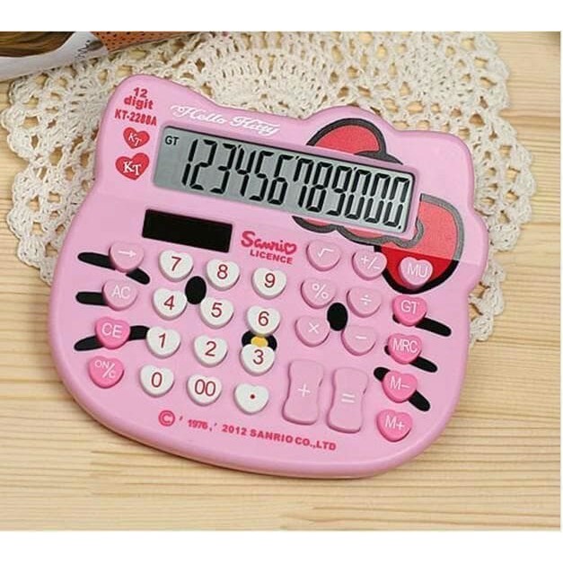 

Alat Penghitung Kalkulator calculator Hello Kitty Pink 12 Digit lucu