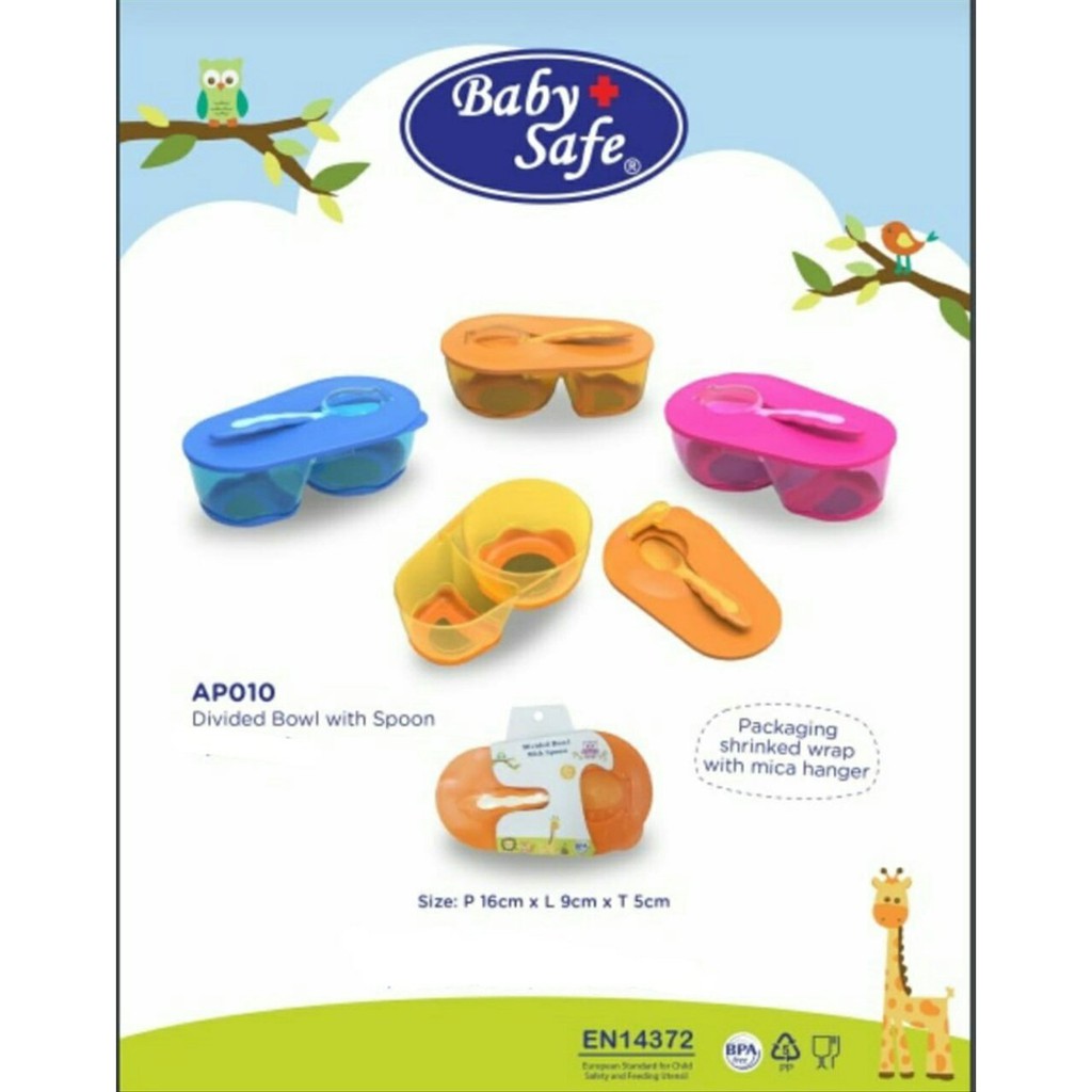 Baby Safe AP010 Divided Bowl With Spoon CBKS