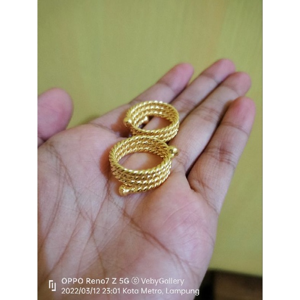 cincin lilit seser ukuran bisa disesuaikan lapis emas24k imitasi