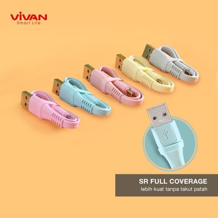 Kabel Data Vivan MM30 Micro Data Cable 2.4A 30cm (1 Box isi 10) - Garansi Resmi 1 Tahun
