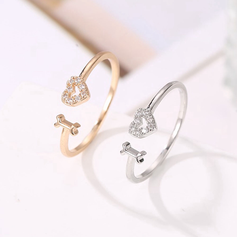 Cincin Kreatif Bentuk Hati Motif Huruf LOVE untuk Pasangan