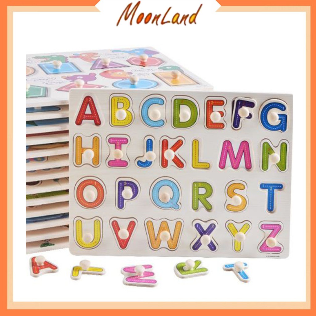 MoonLand 395 COD Puzzle Knop Kayu Pengasah Otak dan Motorik Anak Karakter Lucu Murah