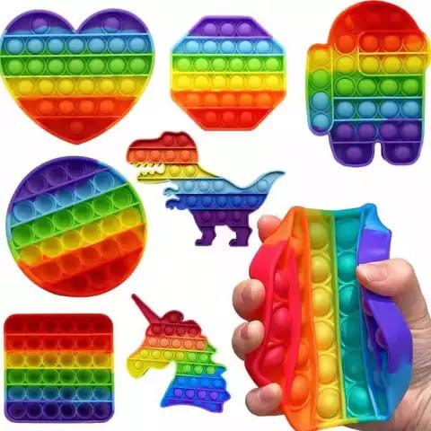 ♥TMALL88♥ POP IT RAINBOW / fidget push Pop Its Fidget Toy Push bubble kids-3
