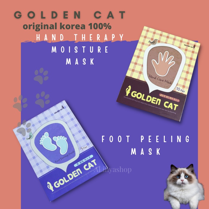 Golden cat foot &amp; hand sheet masker korea 100% original masker kaki dan tangan Foot peeling mask-hand care mask