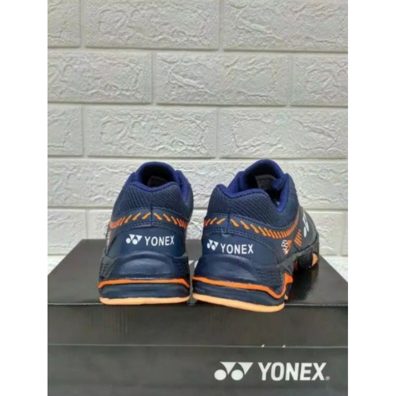 (COD) SEPATU OLAHRAGA BADMINTON YONEX MENS POWER CUSHION 6 Navy Orange