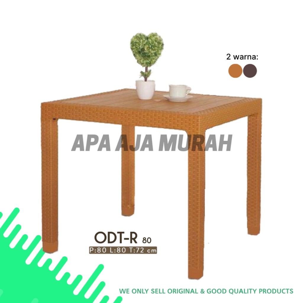 MEJA TAMU / MEJA MAKAN / MEJA MOTIF RATTAN MEJA PLASTIK ANYAMAN ROTAN OLYMPLAST - ODT RATTAN ODT 80-1