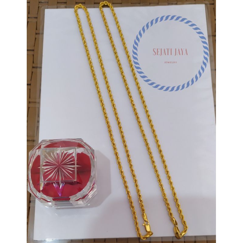 Kalung tambang halus  emas kadar 375