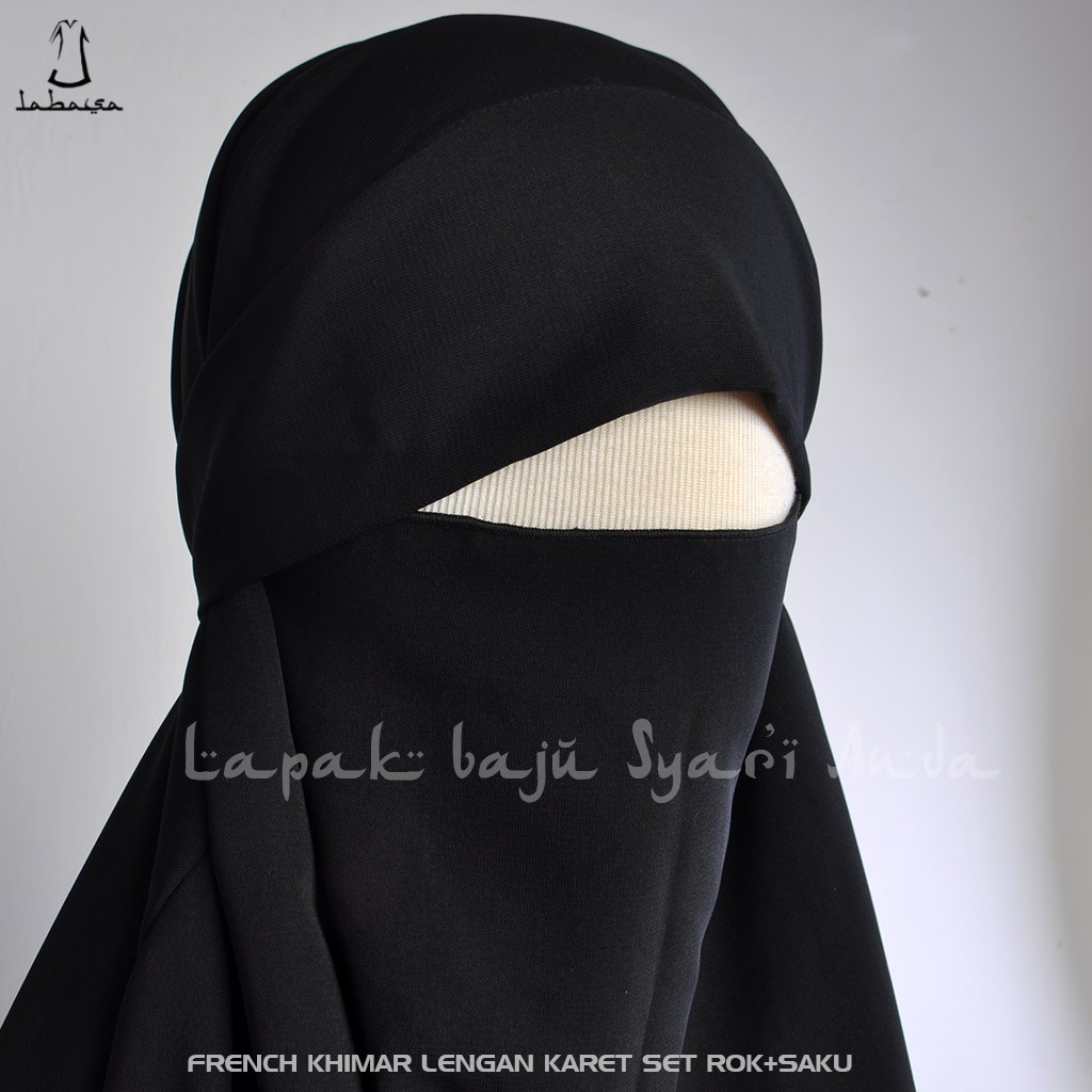 Labasa French Khimar Instan Lengan Karet Set Rok (ada sakunya) | French Hijab | Bisa COD