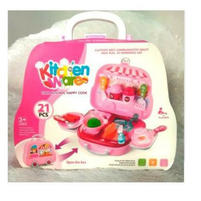 mainan anak kitchen ware set koper - mainan masak-masakan anak kecil -  A108