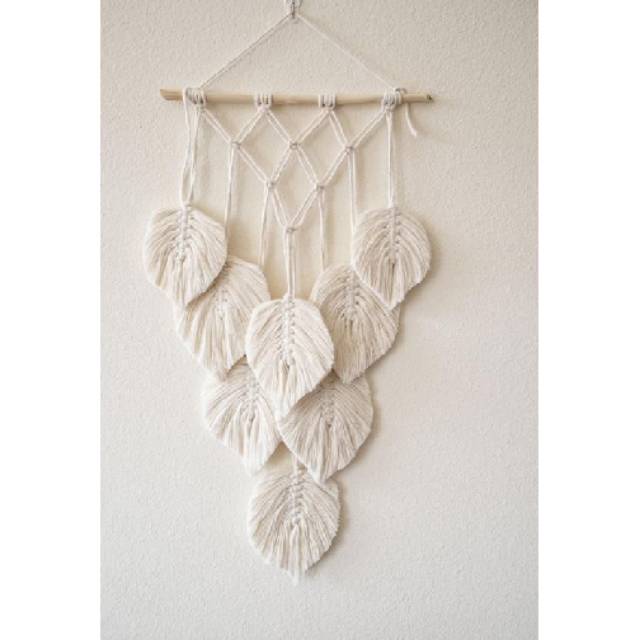 READY STOK) macrame Hiasan dinding daun lancip / macrame wall hanging/ Dekorasi rumah