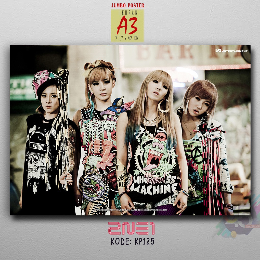 Hiasan Dinding K-POP 2NE1 Korea Selatan Walldecor Poster Kayu Jumbo Size A3 Pajangan Kamar Cewek