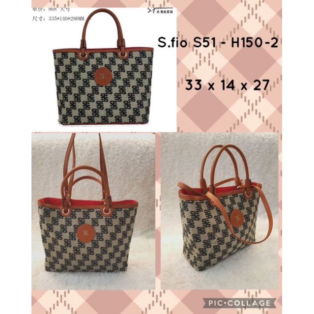 tas wanita s.fiorentino original bahan kanvas tas jingjing branded