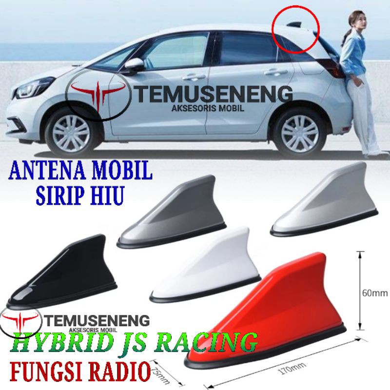 Antena Mobil Sirip Hiu Hybrid Js Racing New Jazz Brio Mobilio Hrv Brv