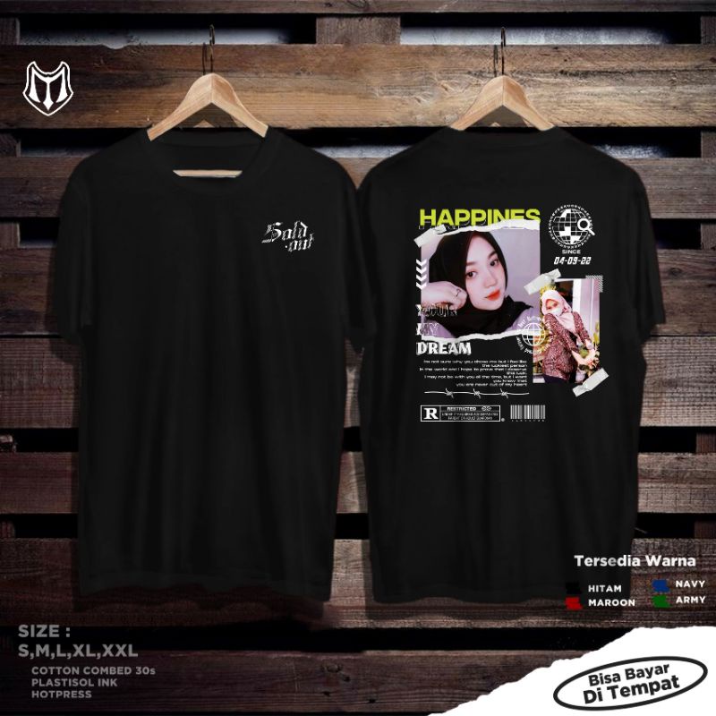 Baju Kaos Custom Satuan Foto Streetwear Bisa Request Desain Pacar - Kaos Bebas Pakai Foto Viral Leng