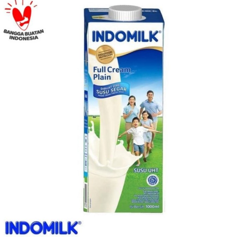 

SUSU UHT INDOMILK FULL CREAM PLAIN 1 LITER / UHT MILK