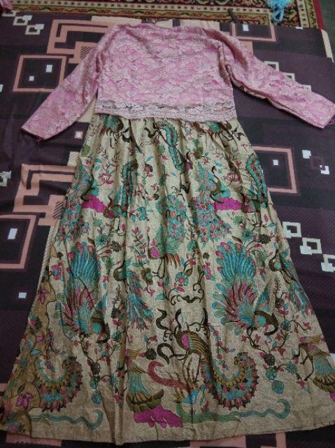 Dress Brukat Alisa Pink Benhur Terusan Pesta Blue Natal Gaun Imlek Wanita Cantik Korea Pita New Year