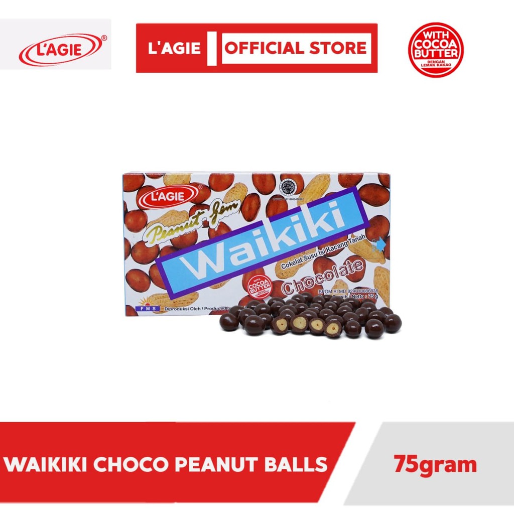 

Lagie Coklat Kacang Tanah Waikiki Peanut Gem 75gr