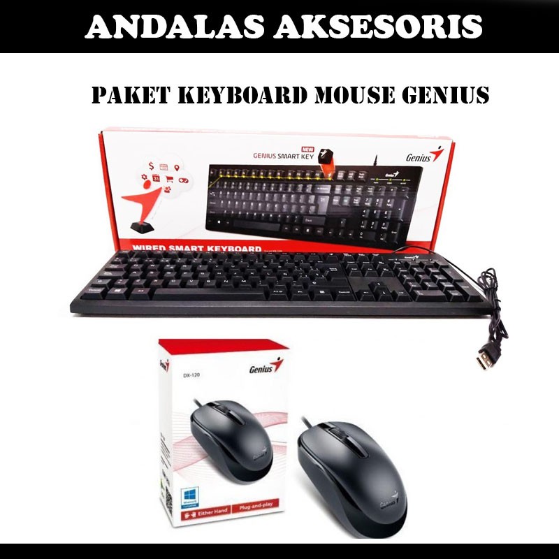 paket keyboard mouse genius wired