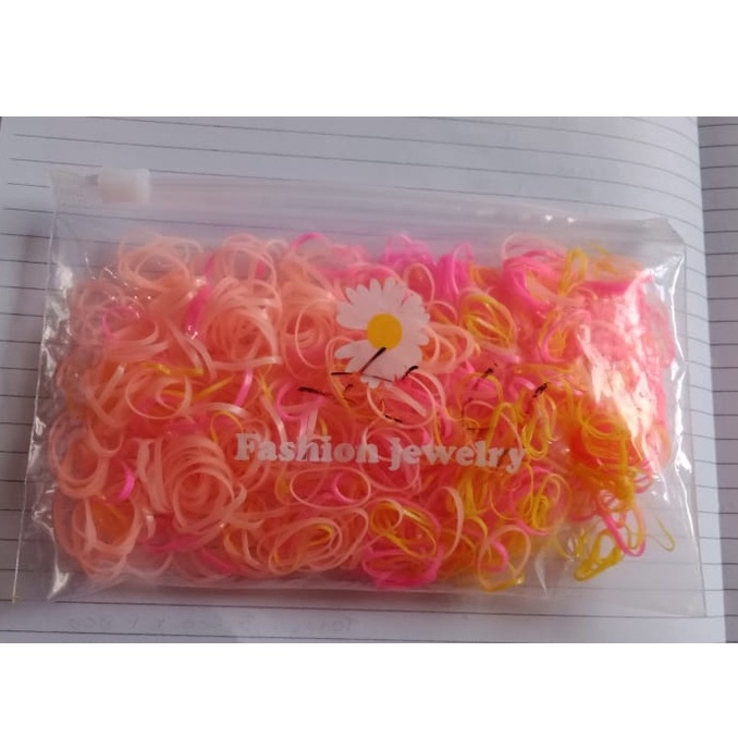 (27AN.ID) 500PCS Ikat Rambut H209 Ikat Rambut Karet Korea Wanita Warna Polos Gaya Korea Untuk Anak Perempuan-#4