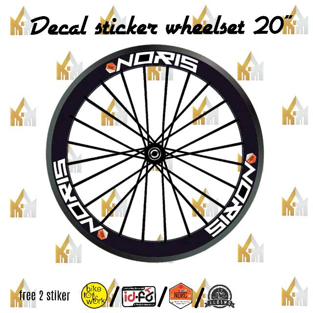 Sticker Decal Stiker velg rims pacific noris sepeda lipat seli folding bike lebar stiker 3 cm