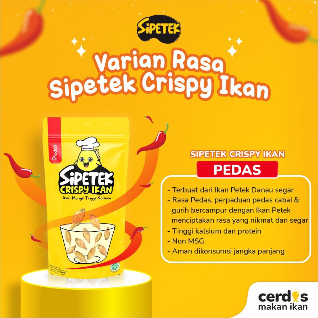 

SiPETEK Crispy Ikan PEDAS Makanan Camilan Sehat Sekaligus Bisa Jadi Lauk