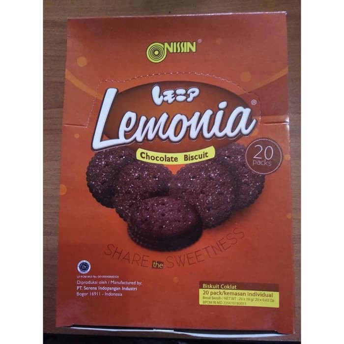 

NISSIN LEMONIA COKLAT COOKIES 20 GRAM