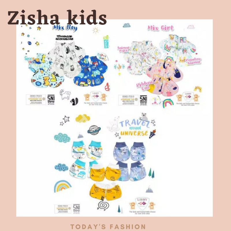 LIBBY, 1set sarung tangan dan sarung kaki bayi