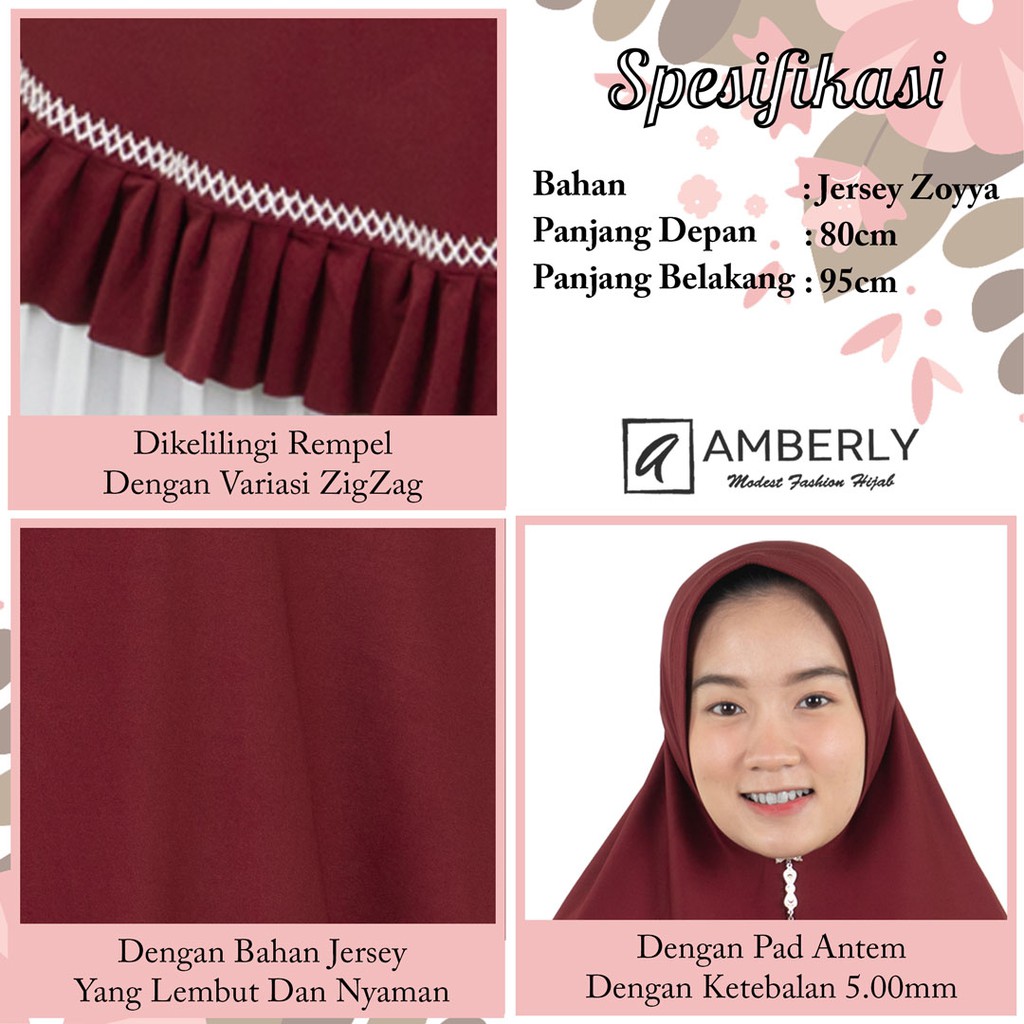 Amberly Reyna Jilbab instan jersey Bahan Jersey Premium