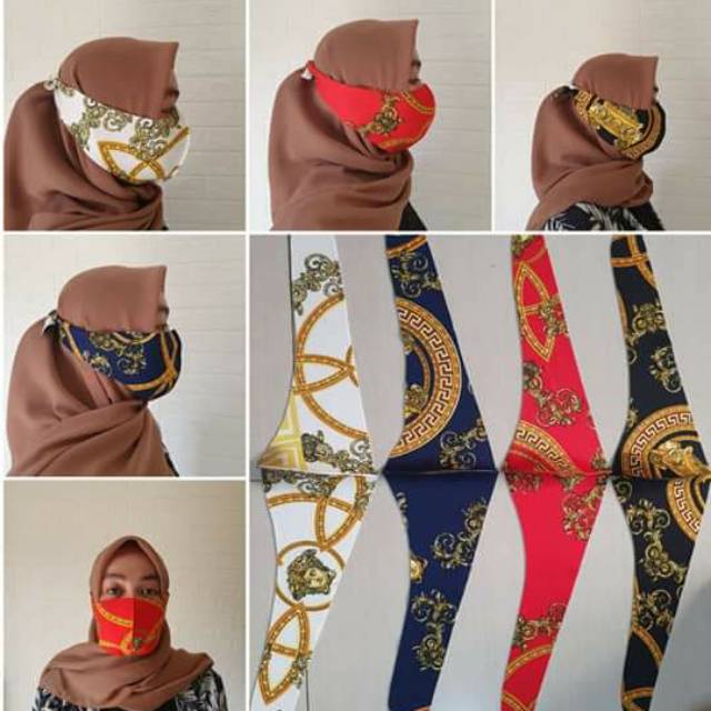 10+ Ide Masker Scuba Hijab Motif Bunga