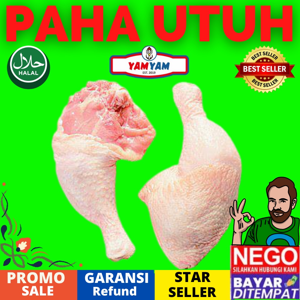 

PAHA UTUH AYAM Utuh 1000gr 1000gram 1kg AYAM MURAH JAKARTA DEPOK SEGER SEGAR FRESH BEKU FROZEN FOOD