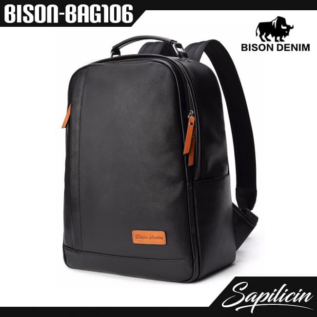Tas Ransel Kulit Sapi Asli Bison Denim Cool Backpack BISON-BAG106