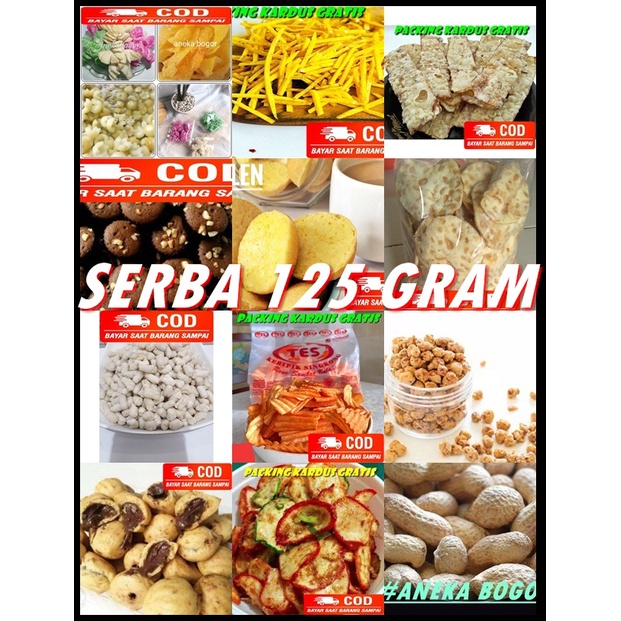 

TERMURAH snack kiloan makanan ringan serba 125 Gram jajanan jadul zaman now manis gurih asin