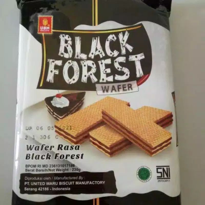 

UBM WAFER BLACK FOREST 230 GR / BISKUIT WAFER / WAFER. KHONG GHUAN