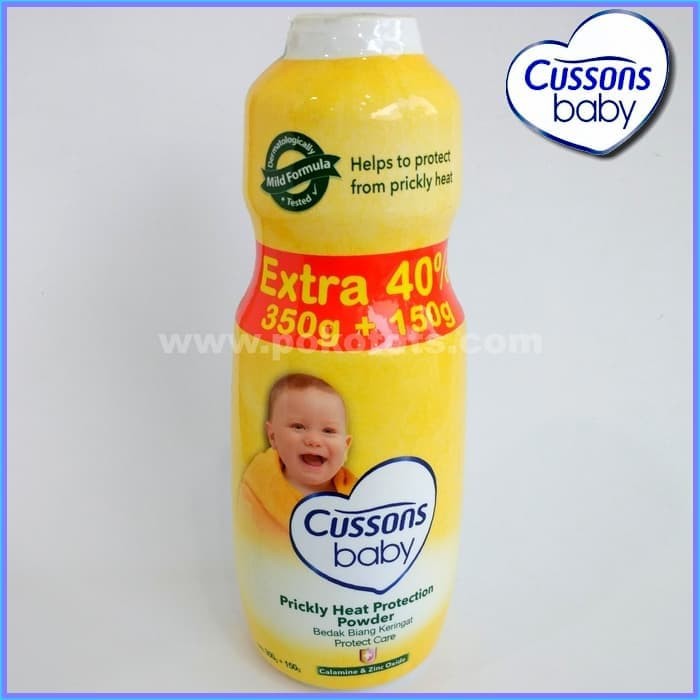 Bedak Bayi Cussons Baby Powder Prickly Heat Protection 350gr Extra Isi EN
