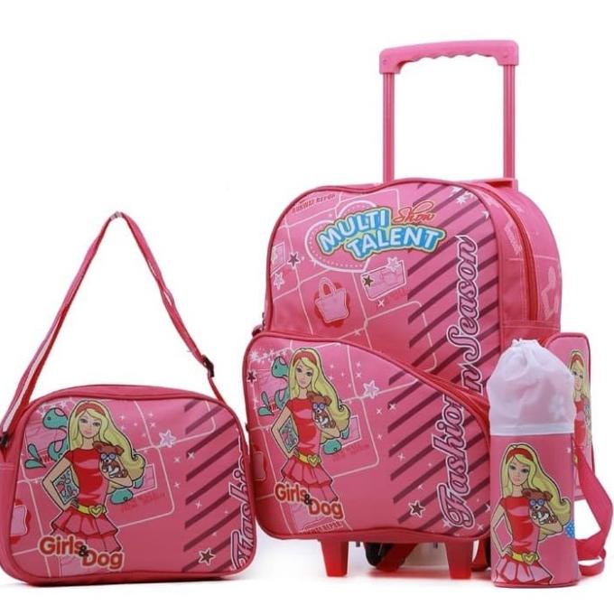 GWIEHGB tas troley travelbag anak perempuan cewek+tas selendang+botol. khusus87