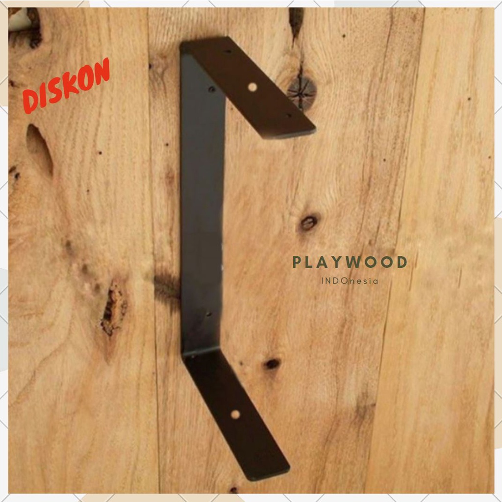 PlayWood - Bracket Besi Siku Rak Dinding Susun 25x15x15