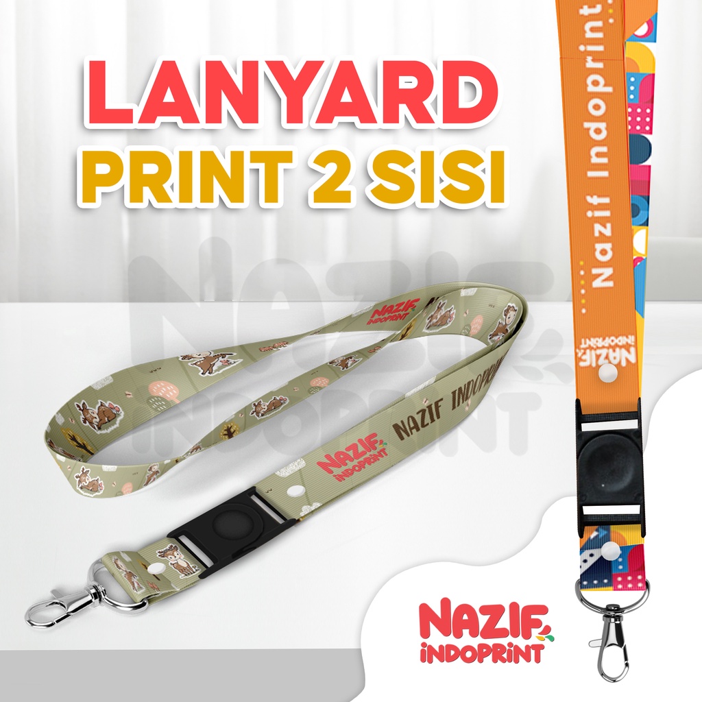 

Tali ID CARD custom Full Print 2 Sisi / LANYARD custom Full Colour / cetak 2 sisi bahan Tali Tissue Premium [TANPA MINIMAL ORDER]