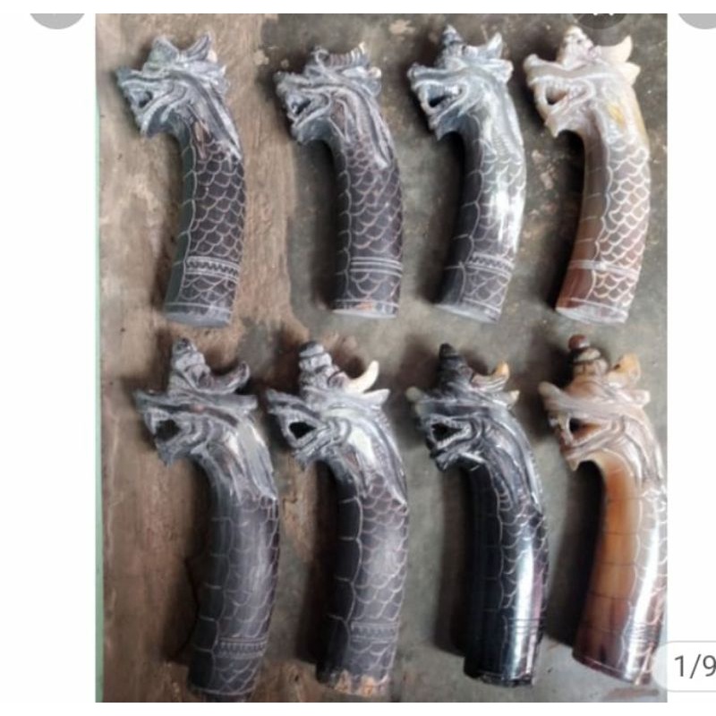 gagang golok tanduk murah ukir naga