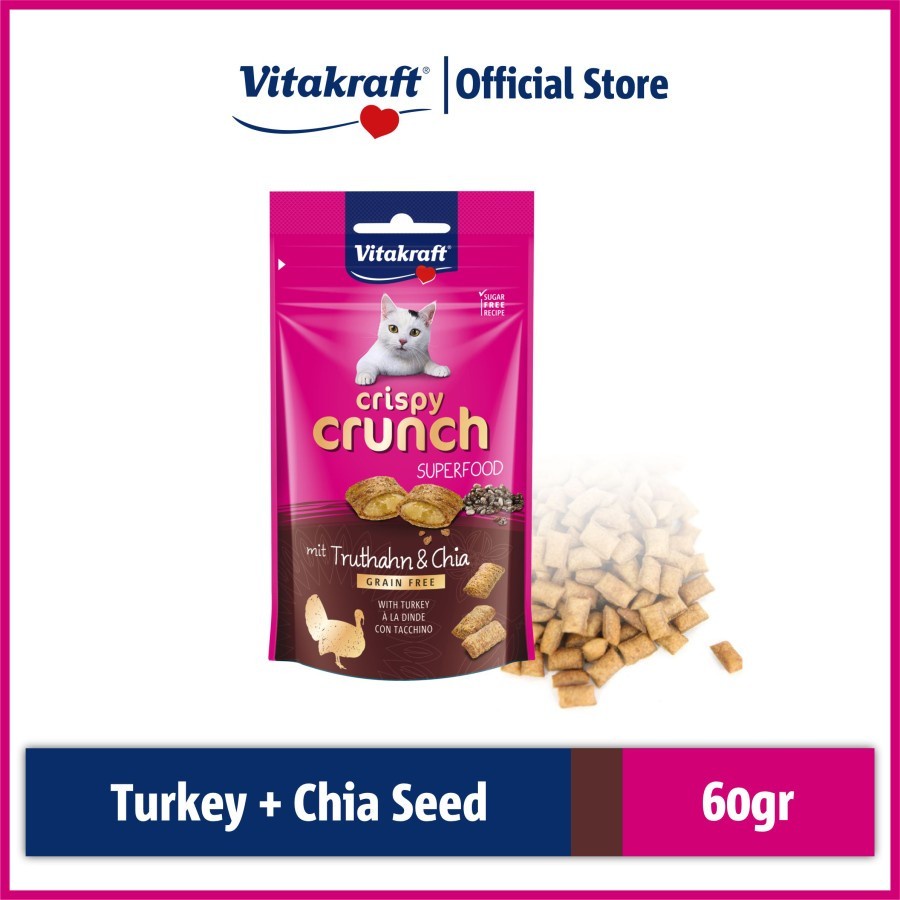 Crispy Crunch Turkey Chia Cat Superfood Snack Makanan Kucing Vitakraft