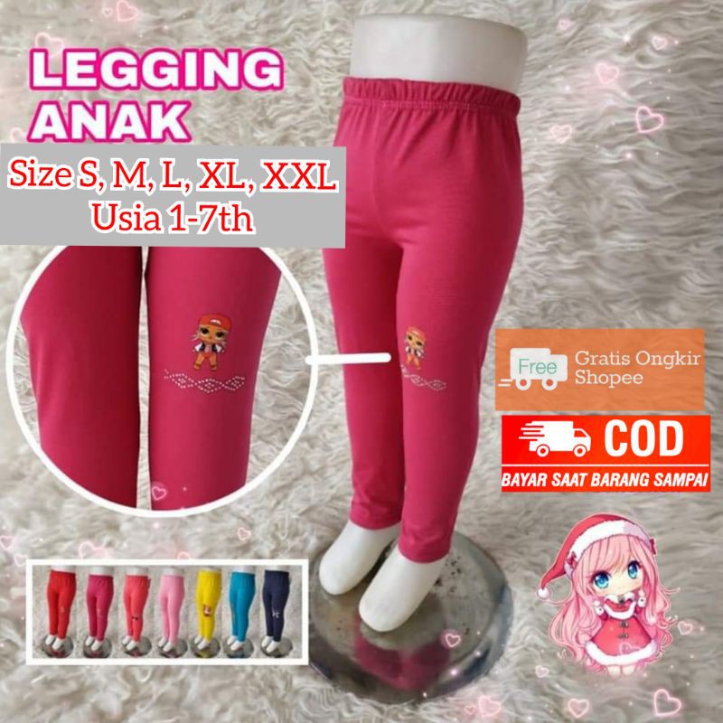 4pcs Legging Anak Perempuan warna warni / Leging anak perempuan / lejing anak