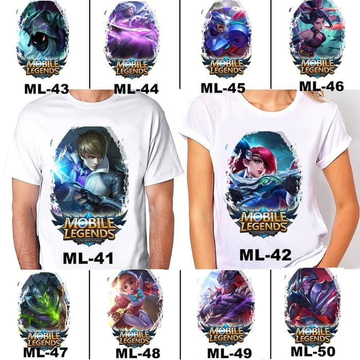 Kaos / Baju MOBILE LEGEND LEGENDS  DEWASA BANYAK MOTIF (FREE NAMA)