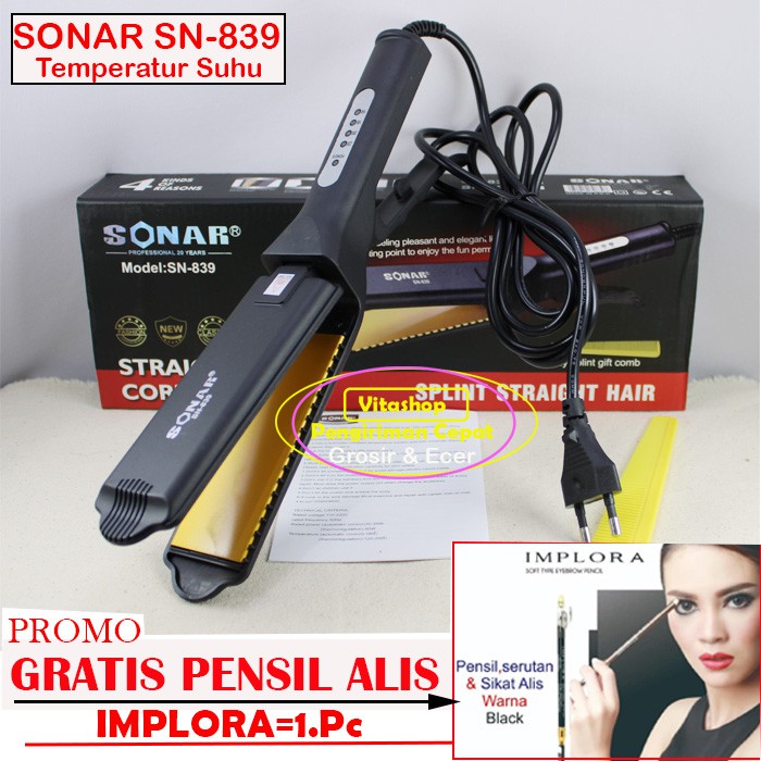 SONAR SN 839 LURUS GRATIS PENSIL ALIS / CATOKAN RAMBUT PLAT LEBAR ORIGINAL