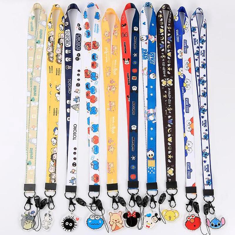 We Flower Snoopy Hello Kitty Mobile Phone Lanyard Handphone Keychain Cartoon Pikachu Pendant