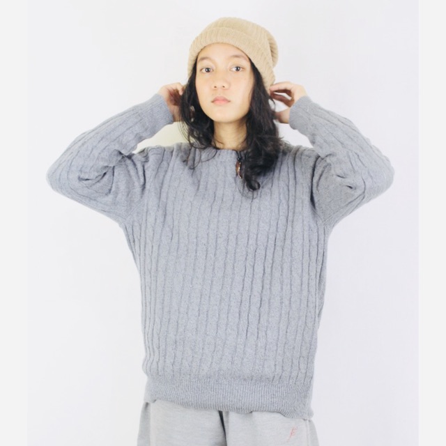 Sweater Rajut Wool Import Musim Dingin Basic knitwear winter