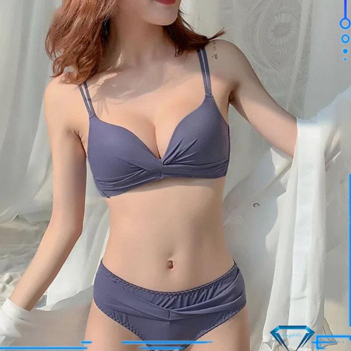 ➥ (BH + CD) Bra Set dan Celana Dalam Premium Quality Molala 096638 32AB-38AB Tanpa Kawat ☛