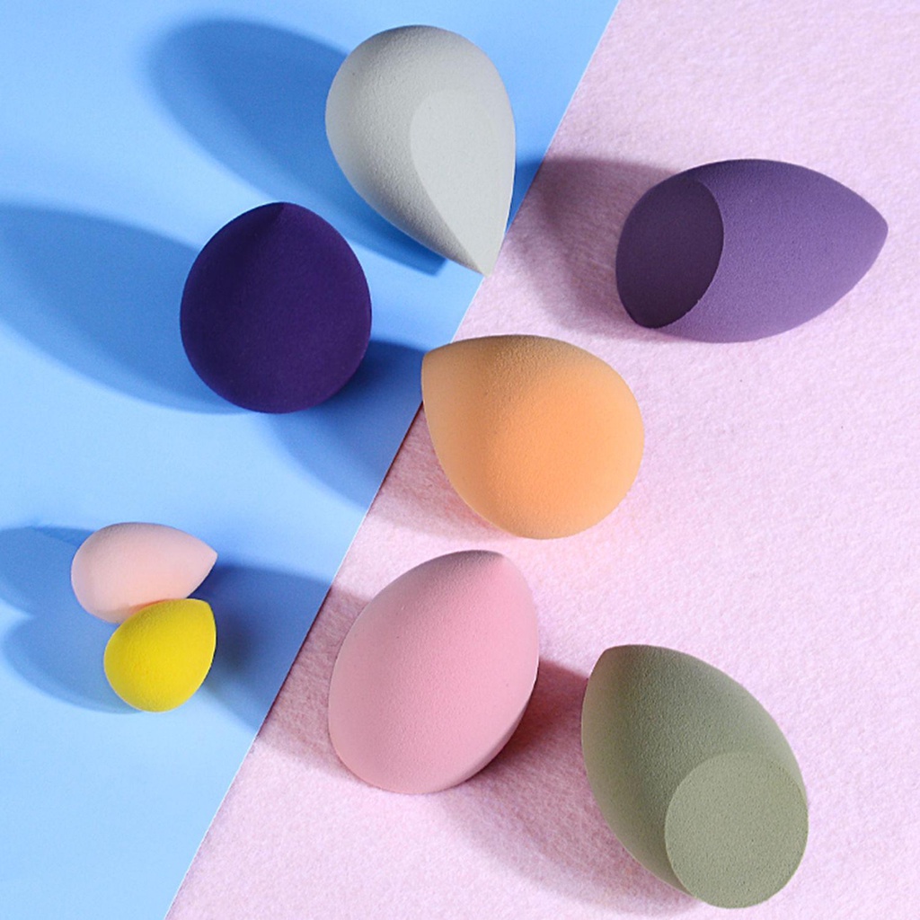 Top 7pcs Spons Makeup Fashion Multi Bentuk Alat Make Up Foundation Blending Sponge