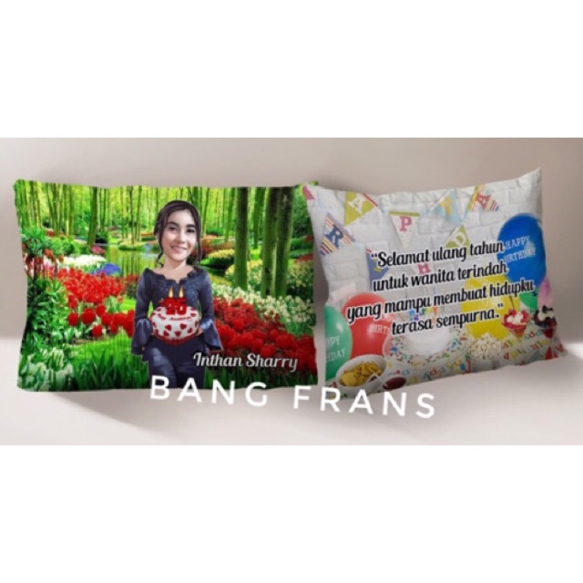 Bantal Karikatur Wajah Lucu & Unik / Bantal Wajah / Bantal Custom / Kado / Hadiah / Karikatur Wajah